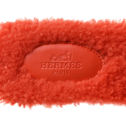 Hermes Woolskin Oran Sandals 37.5 Orange 7 of 8