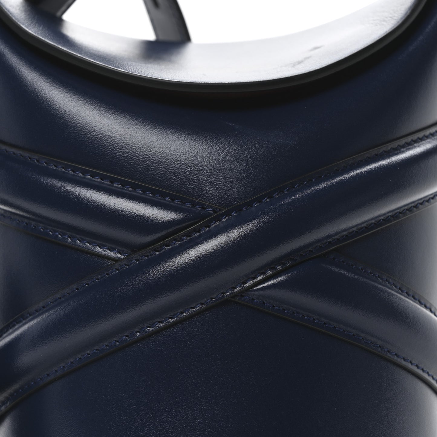 Calfskin Mini Curve Bucket Bag Navy
