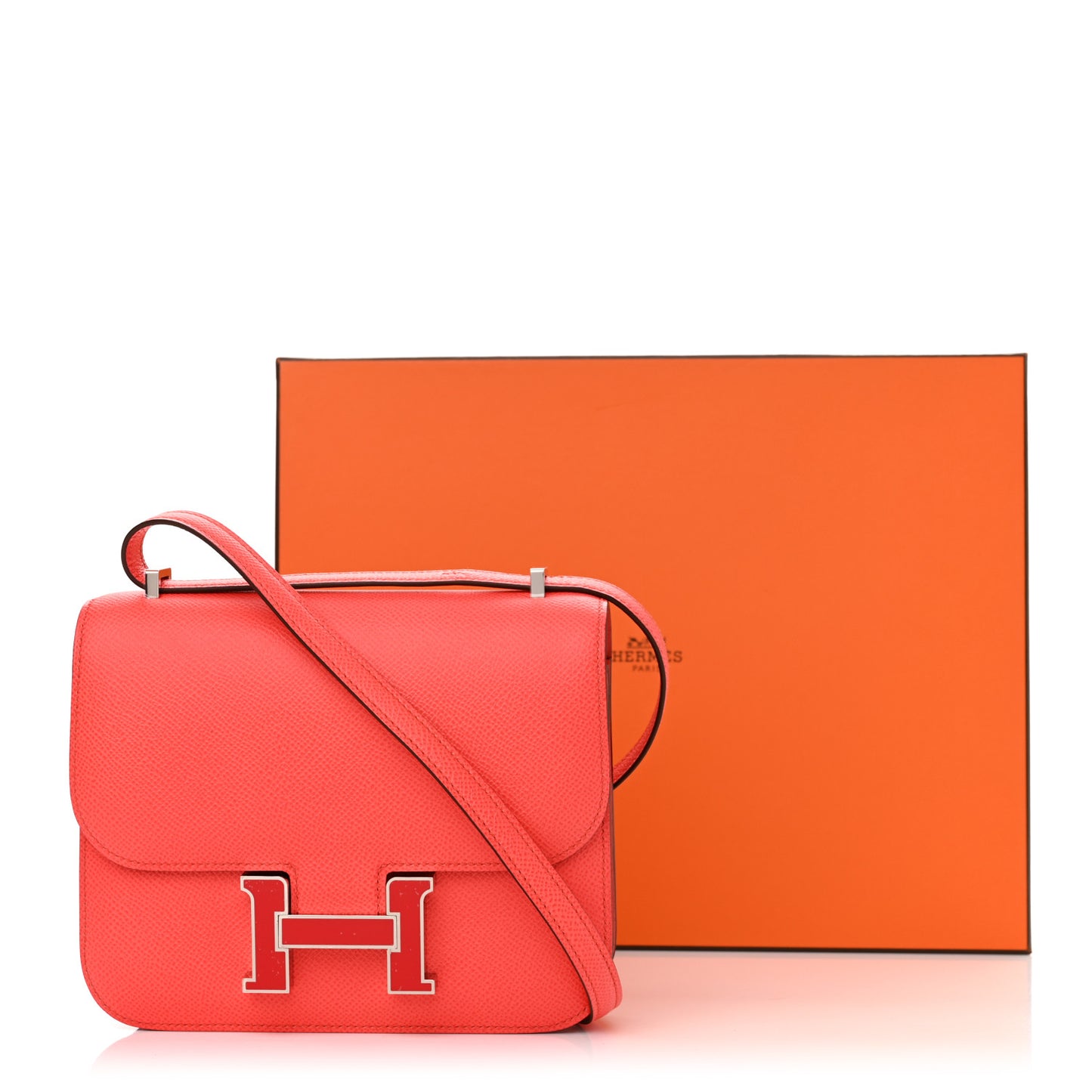 Epsom Enamel Constance 18 Rose Texas Rouge De Coeur