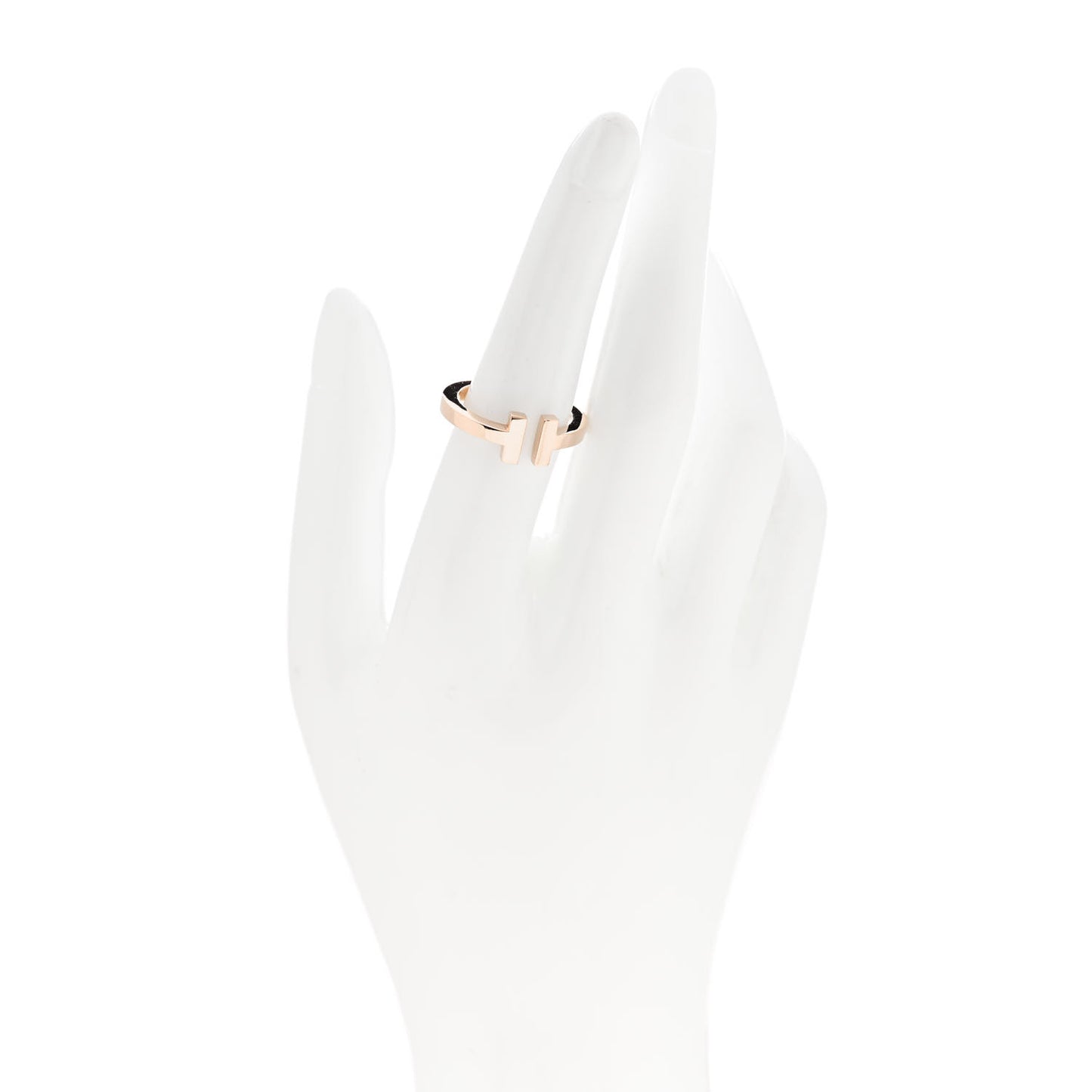 18K Rose Gold T Square Ring 54 7