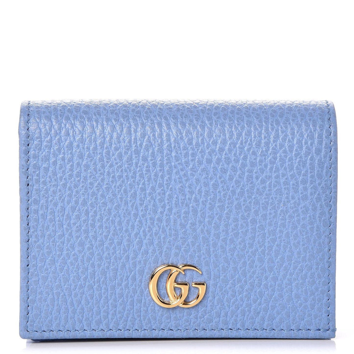 Dollar Calfskin GG Marmont Card Case Clear Sky Blue