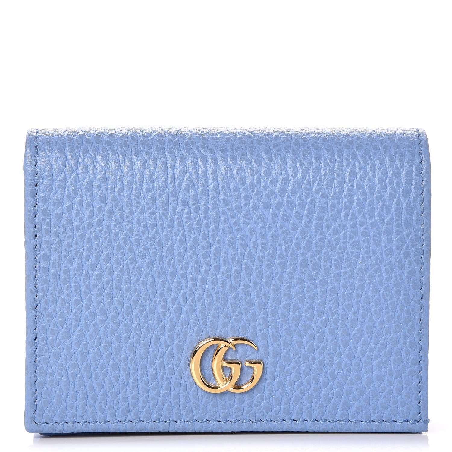 Gucci Dollar Calfskin GG Marmont Card Case Clear Sky Blue 1 of 8