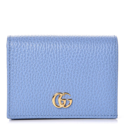 Gucci Dollar Calfskin GG Marmont Card Case Clear Sky Blue 1 of 8