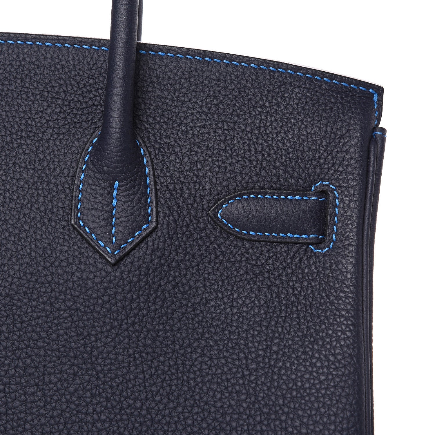 Hermes Togo Horseshoe Birkin 30 Bleu Nuit Bleu Hydra 18 of 30