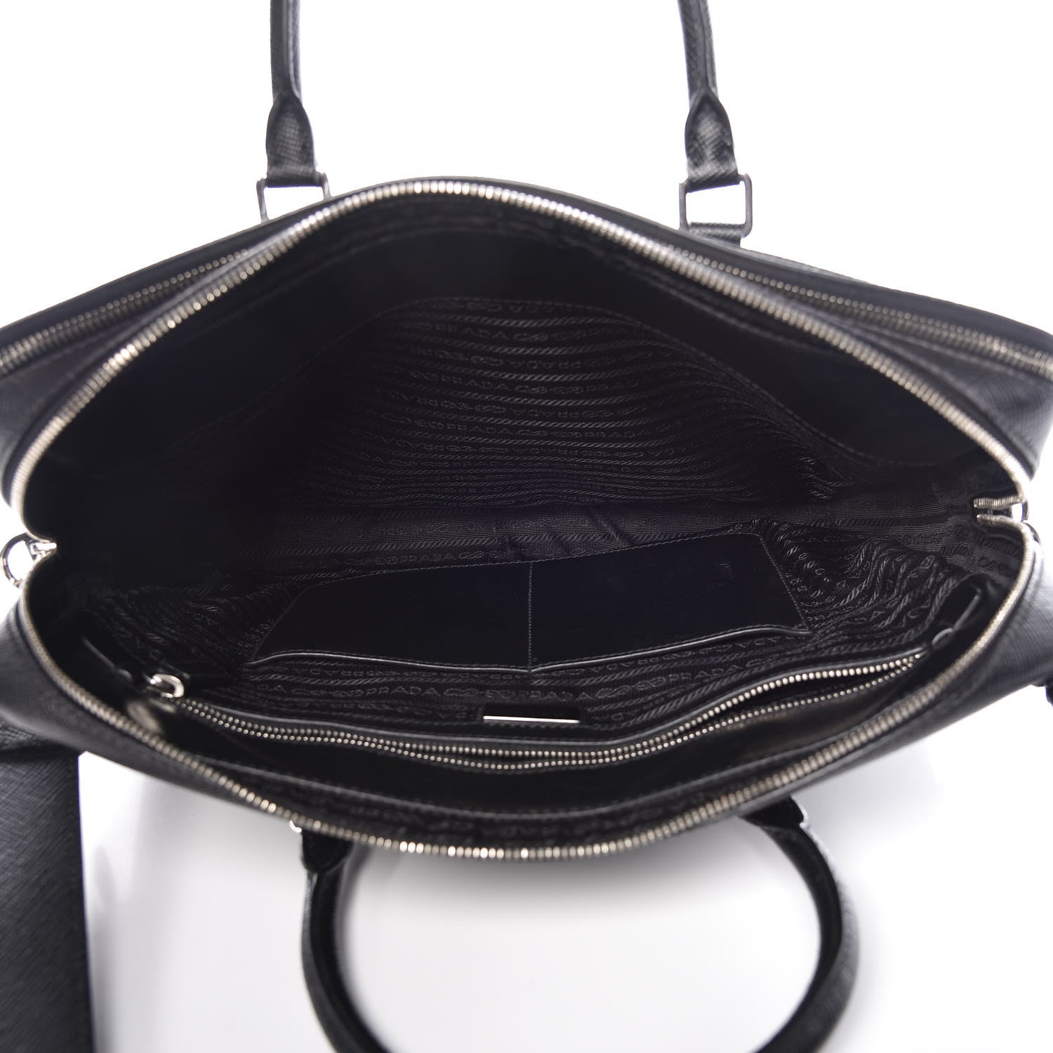 Prada Saffiano Cuir Briefcase Black 5 of 14