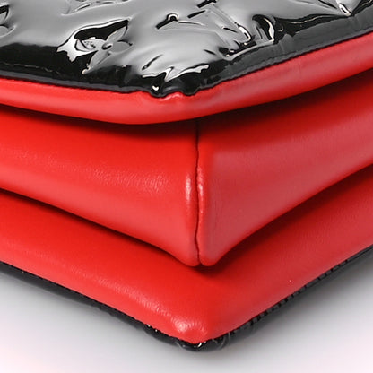 Louis Vuitton Patent Embossed Monogram Lambskin Coussin MM Black Red 8 of 9