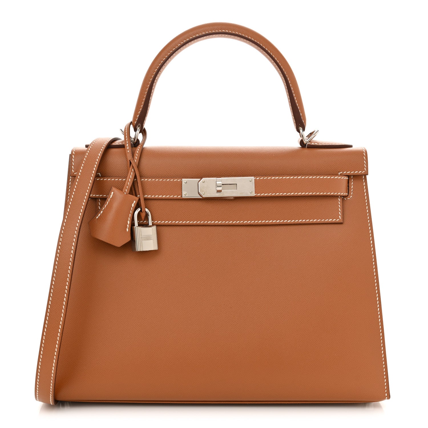 Hermes Madame Calfskin Kelly Sellier 28 Gold 1 of 11