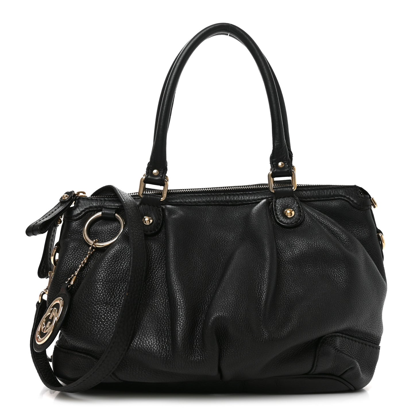 Calfskin Medium Sukey Top Handle Bag Black