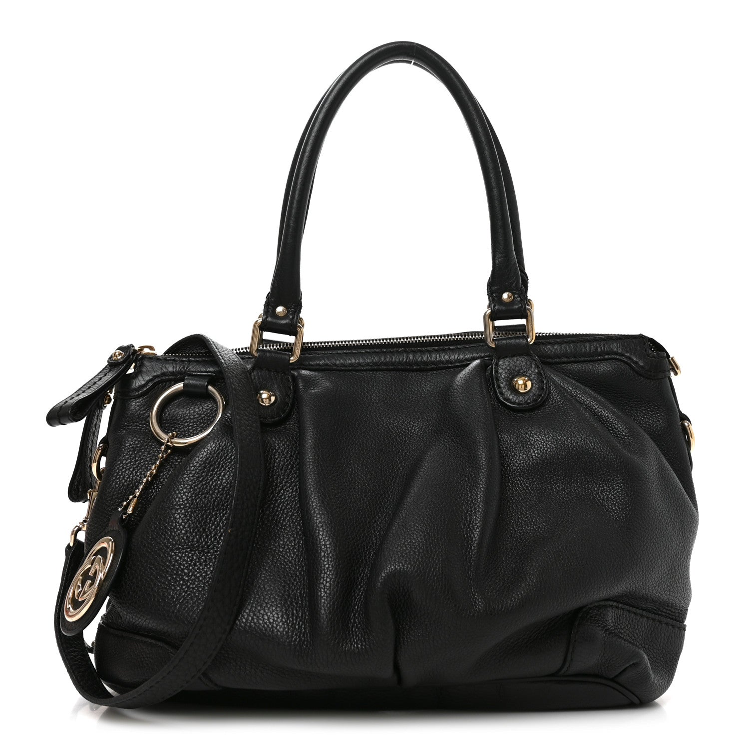 Gucci Calfskin Medium Sukey Top Handle Bag Black 1 of 9