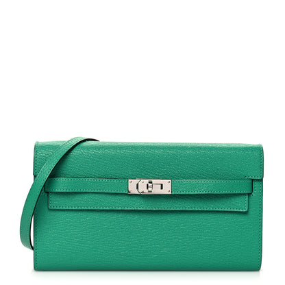 Hermes Chevre Mysore Kelly To Go Wallet Vert Vertigo 1 of 9