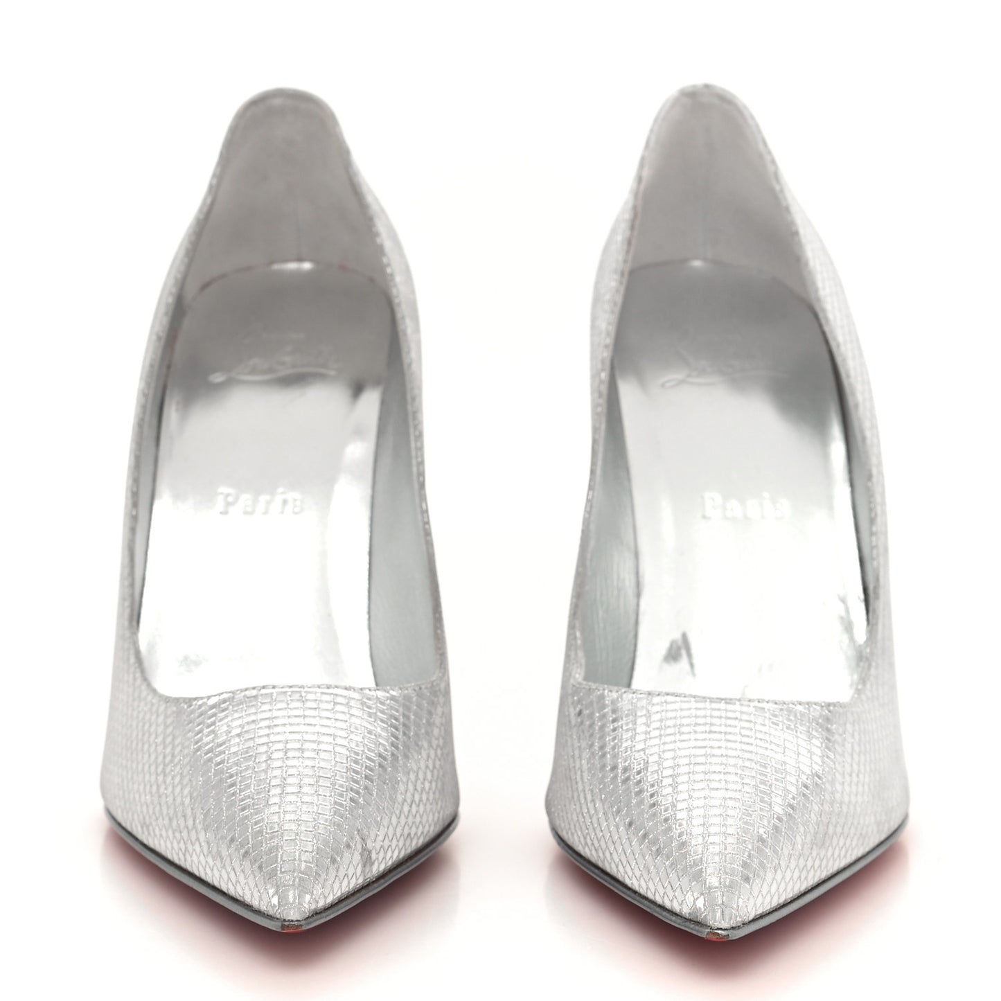 Metallic Nappa Grid Embossed So Kate 100 Pumps 39 Silver