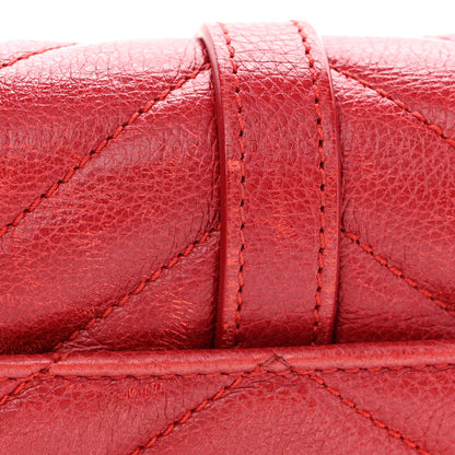 Saint Laurent SAINT LAURENT Sheepskin Matelasse Chevron Monogram College Chain Wallet New Red 12 of 18