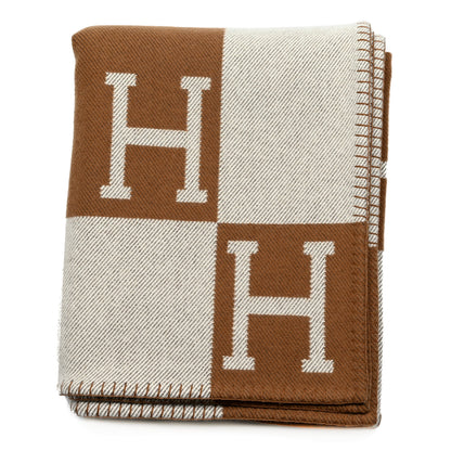 Hermes Wool Cashmere Avalon Blanket Ecru Camel 1 of 3
