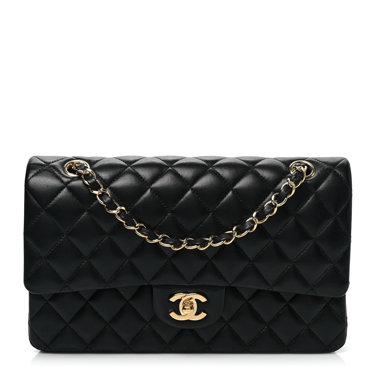 Chanel Lambskin Quilted Medium Double Flap Black 1 of 9
