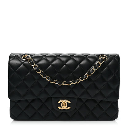 Chanel Lambskin Quilted Medium Double Flap Black 1 of 9
