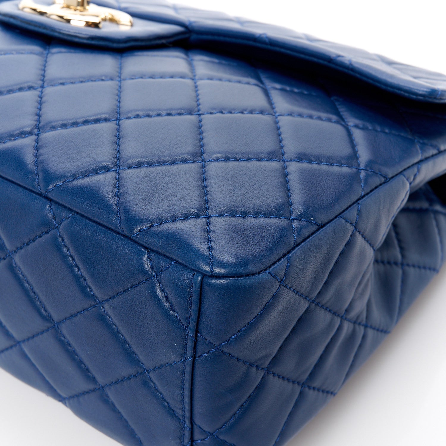 Chanel Lambskin Quilted Maxi Single Flap Marine Fonce 14 of 16