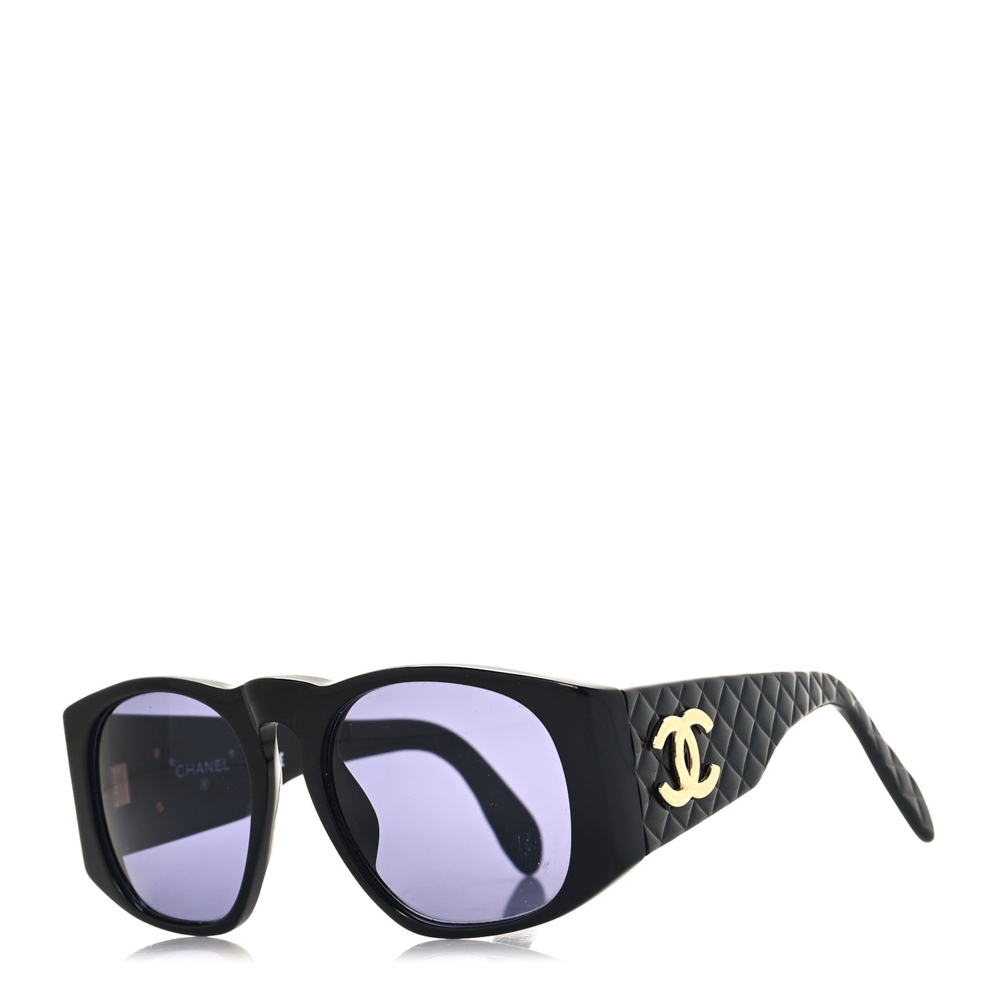 Acetate Quilted Sunglasses 01450 Black