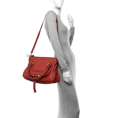 Chloe Calfskin Medium Marcie Satchel Coral Pop 2 of 10