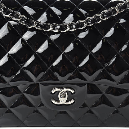 Chanel Patent Quilted Jumbo Double Flap Black 8 of 17