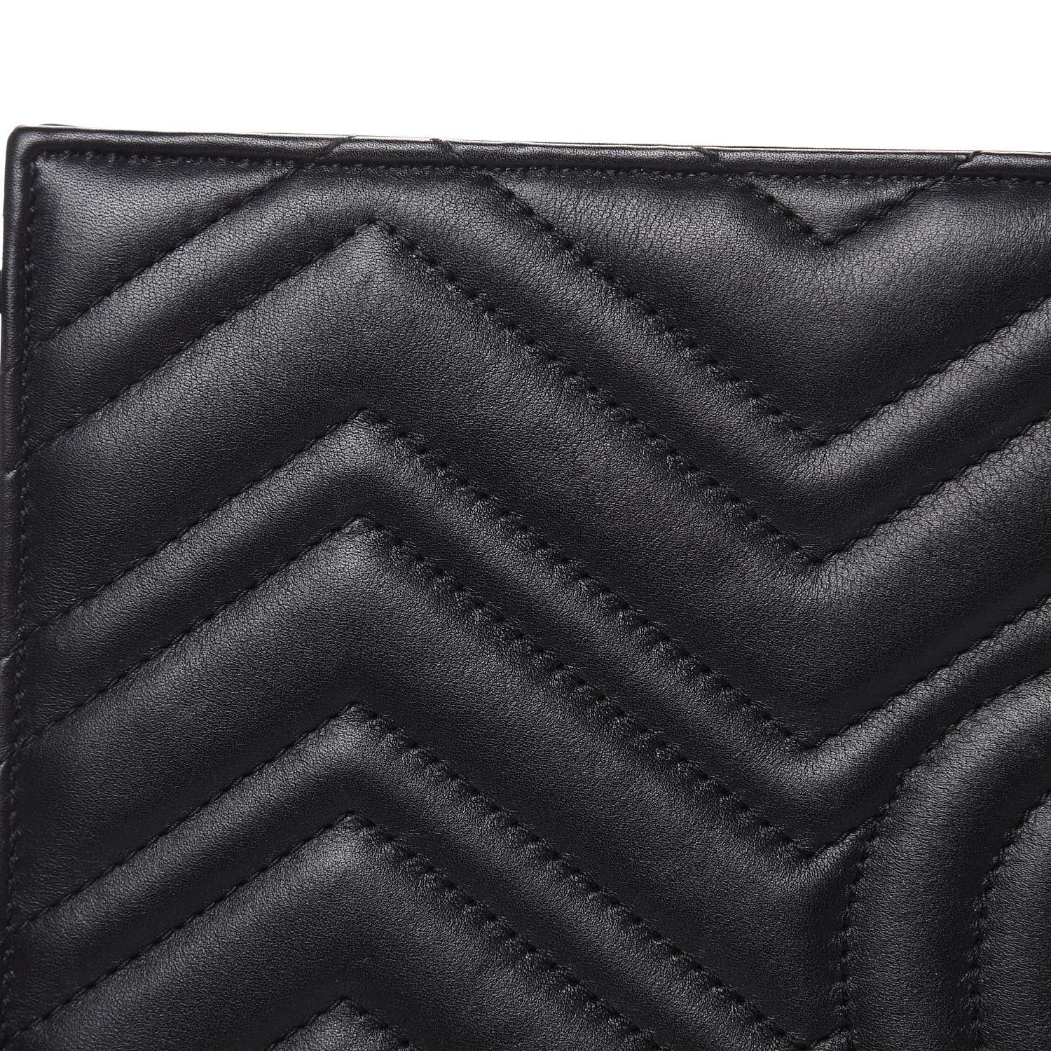 Gucci Calfskin Matelasse Chevron Heart GG Marmont Clutch Black 8 of 14