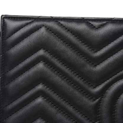 Gucci Calfskin Matelasse Chevron Heart GG Marmont Clutch Black 8 of 14