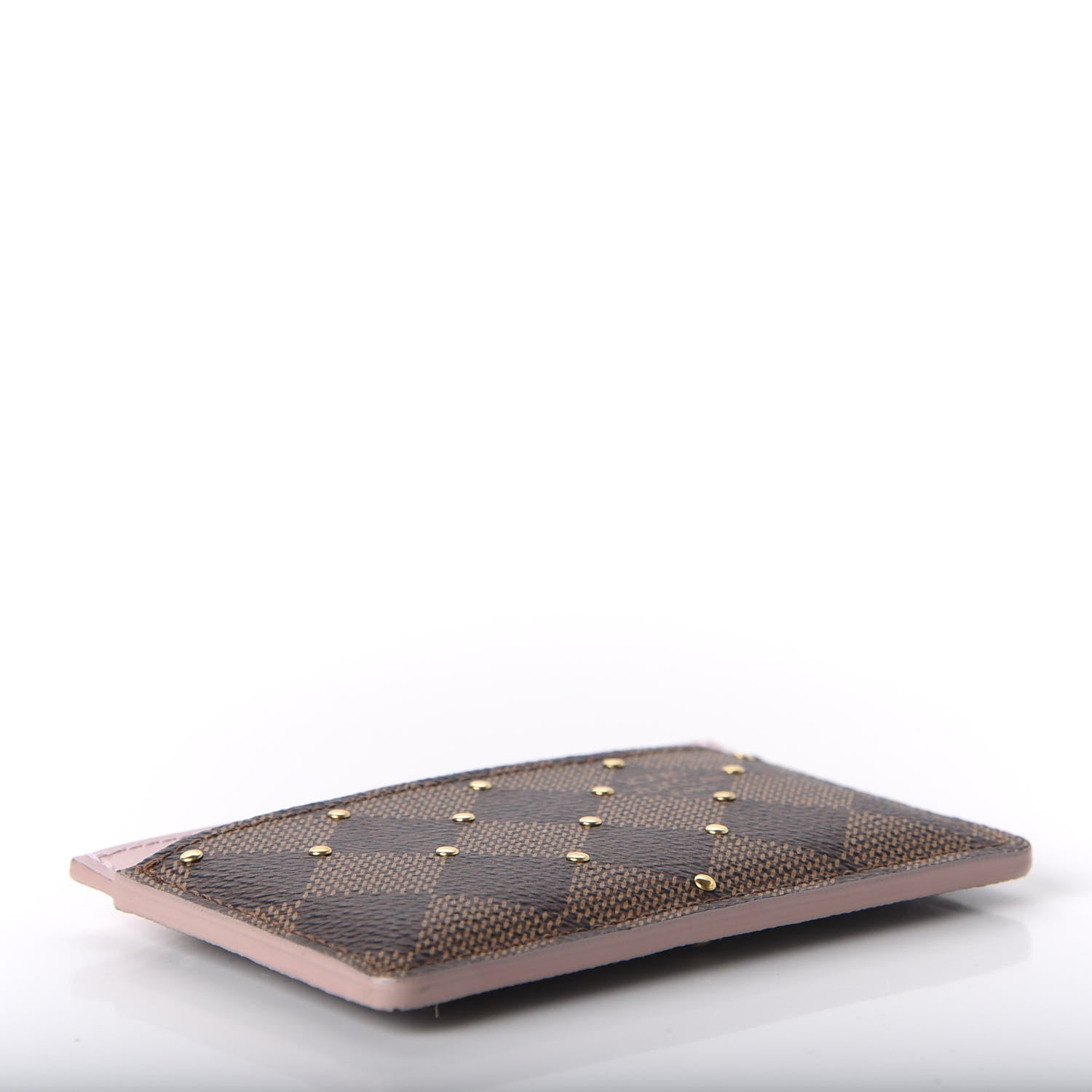 Louis Vuitton Damier Ebene Studded Card Holder Rose Ballerine 4 of 8
