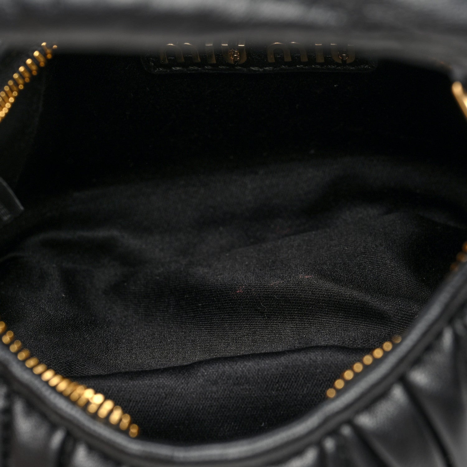 Miu Miu Nappa Matelasse Micro Wander Hobo Black 5 of 9