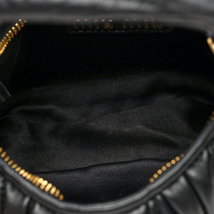 Miu Miu Nappa Matelasse Micro Wander Hobo Black 5 of 9