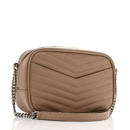 Saint Laurent Grain De Poudre Matelasse Monogram Mini Lou Camera Bag Gold Sand 3 of 13