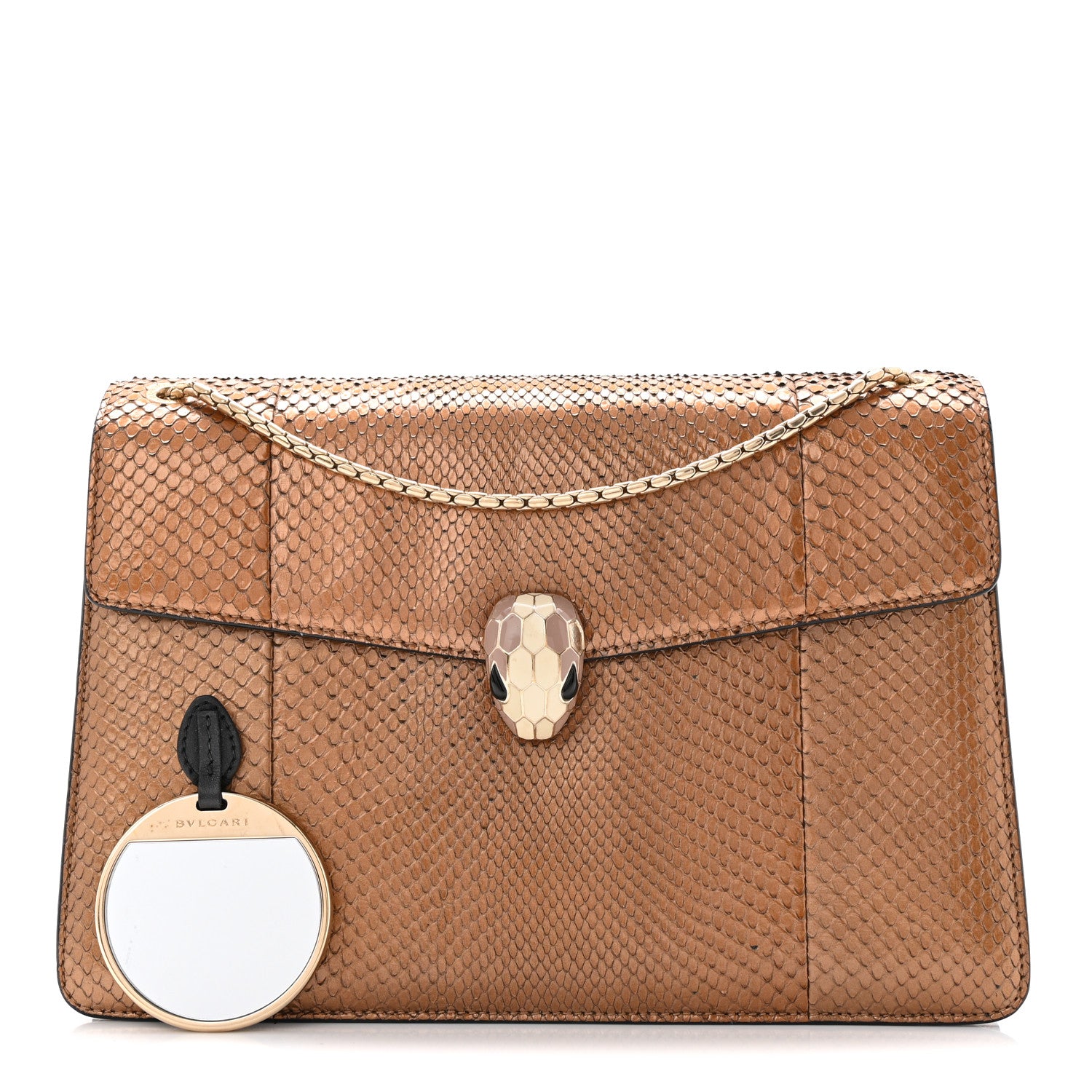 Bulgari Metallic Snakeskin Serpenti Forever Medium Shoulder Bag Gold 4 of 19