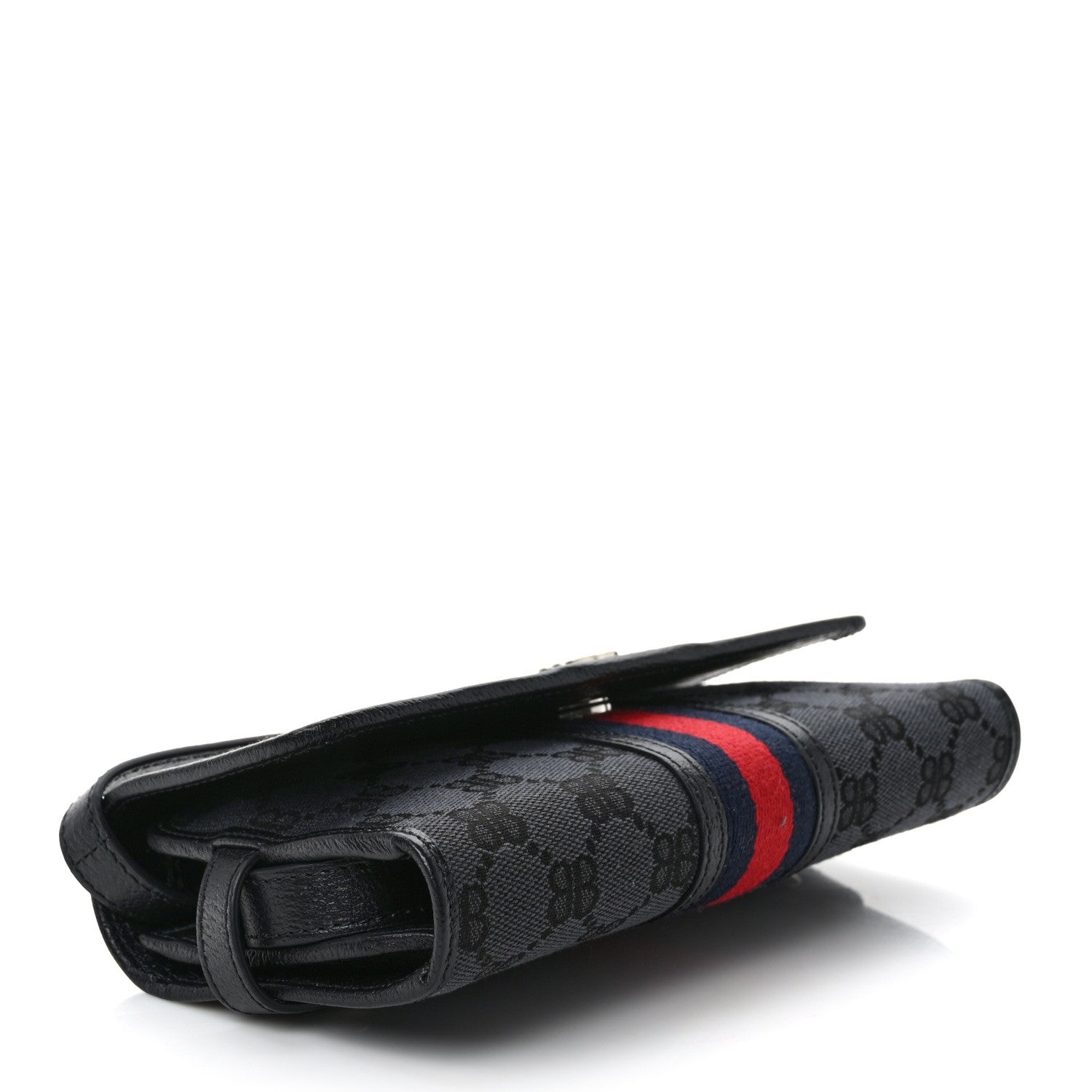 Gucci X BALENCIAGA BB Monogram Web Ophidia Crossbody Wallet Black 4 of 8