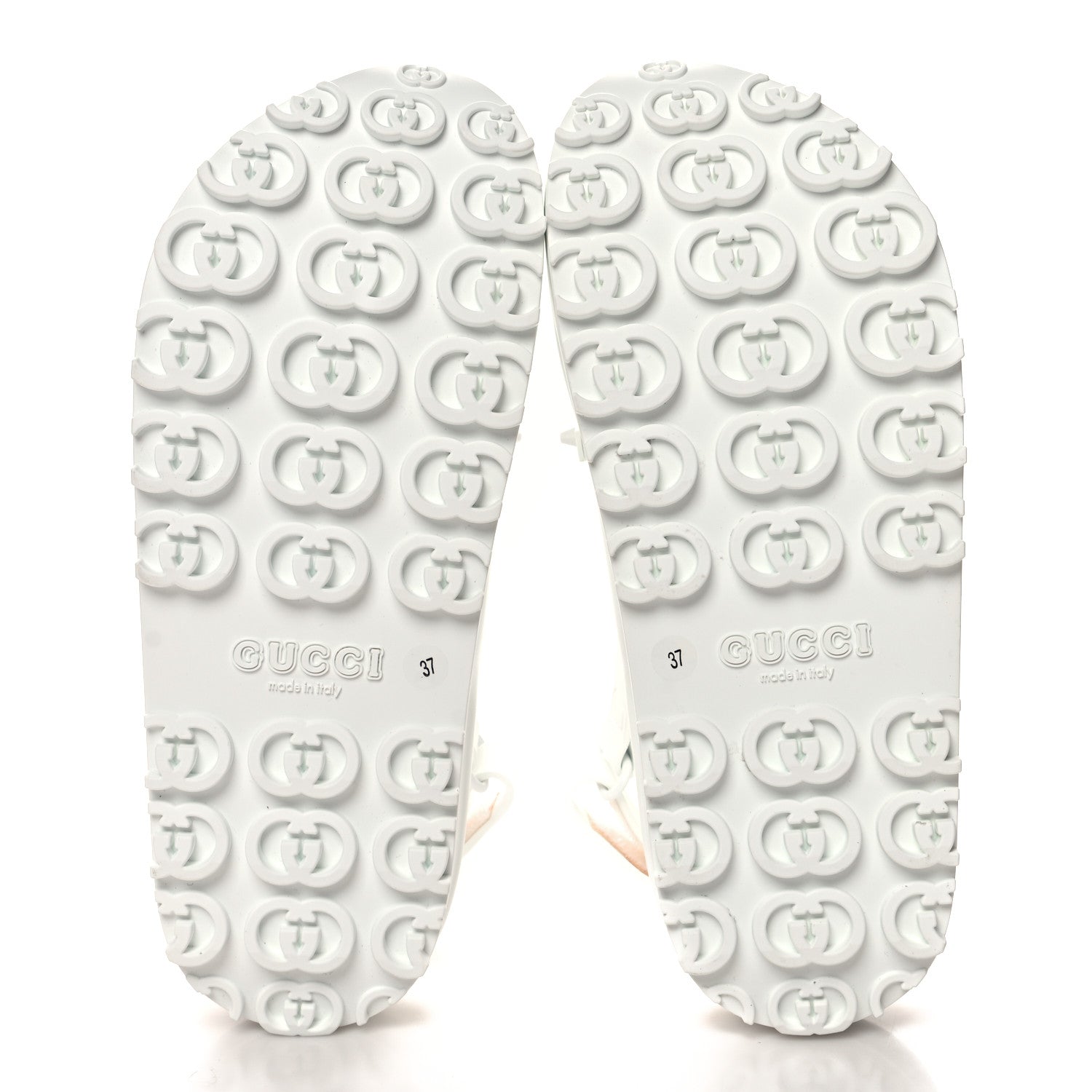 Gucci Soft Rubber Horsebit Touch Womens Strapped Sandals 37 Great White 6 of 9