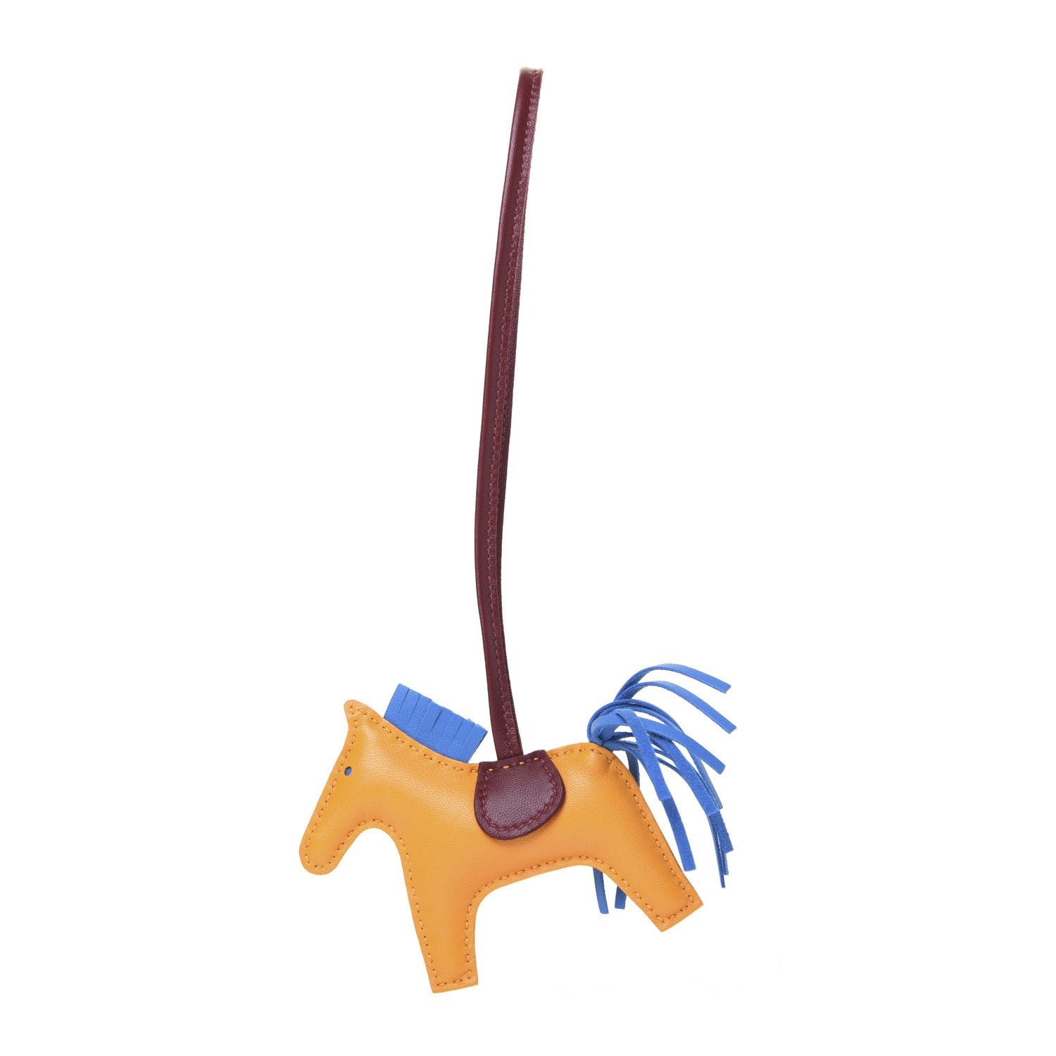 Hermes Milo Lambskin Grigri Rodeo Horse Bag Charm PM Jaune D'Or Bleu Zanzibar Rouge H 1 of 5