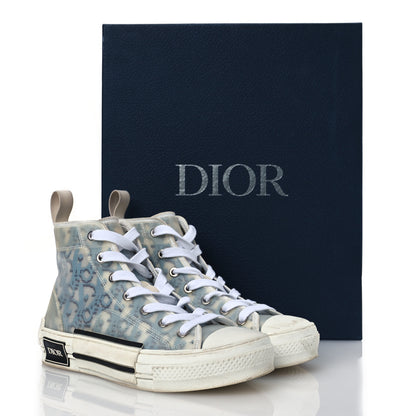 Christian Dior Technical Canvas Oblique Pixel Mens B23 High Top Sneakers 35 Beige Blue 16 of 16