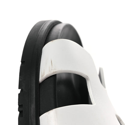 Hermes Calfskin Womens Chypre Sandals 36.5 White 12 of 13