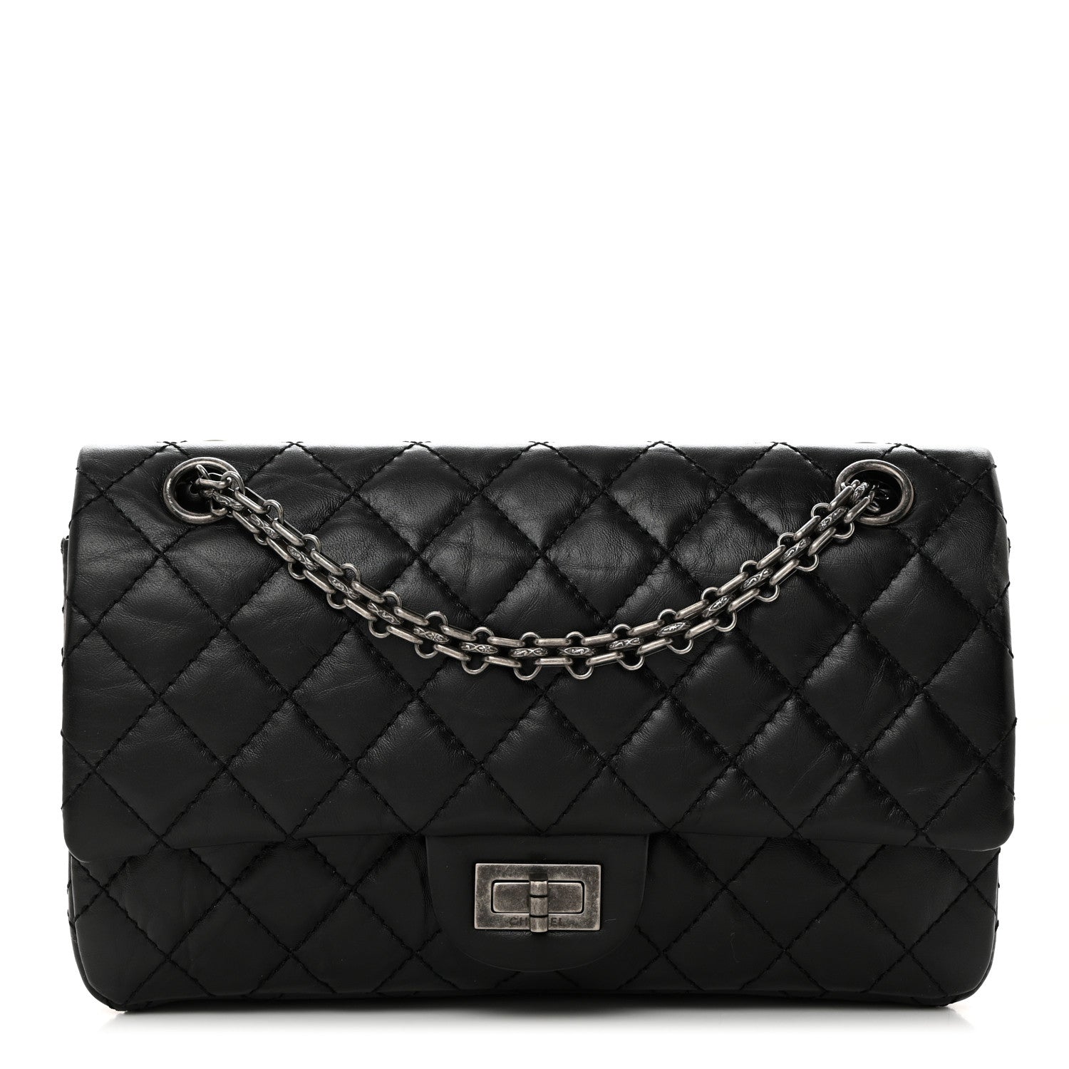 Chanel Aged Calfskin Quilted 2.55 Reissue 225 Flap Black 1 of 11