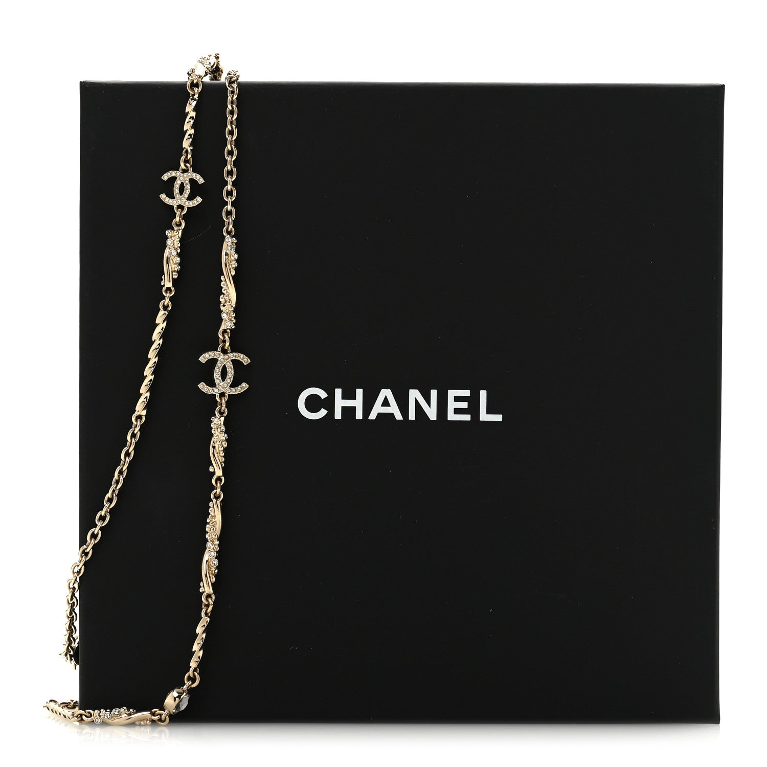 Chanel Crystal CC Twist Long Necklace Gold 6 of 6