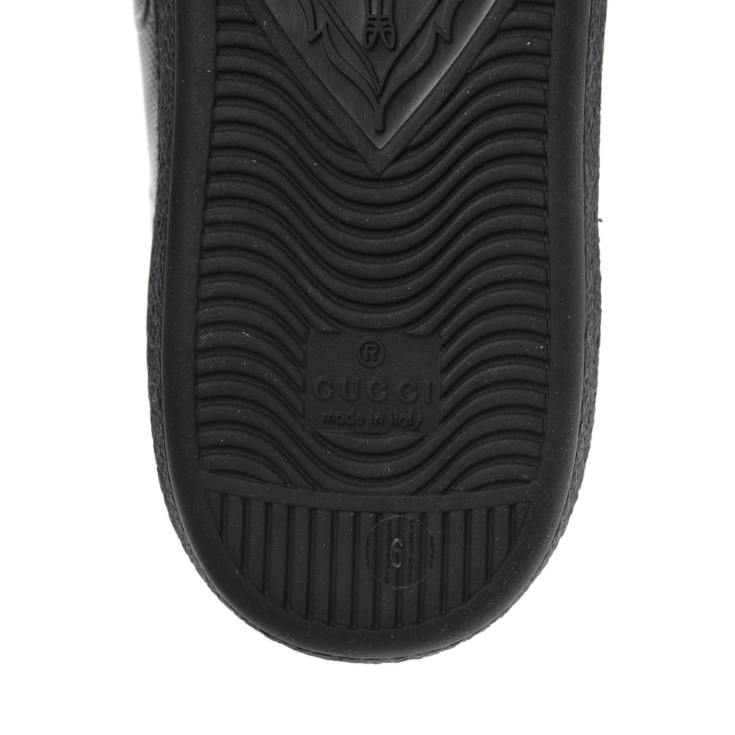 Calfskin GG Tennis Embossed Mens Ace Sneakers 6 Black