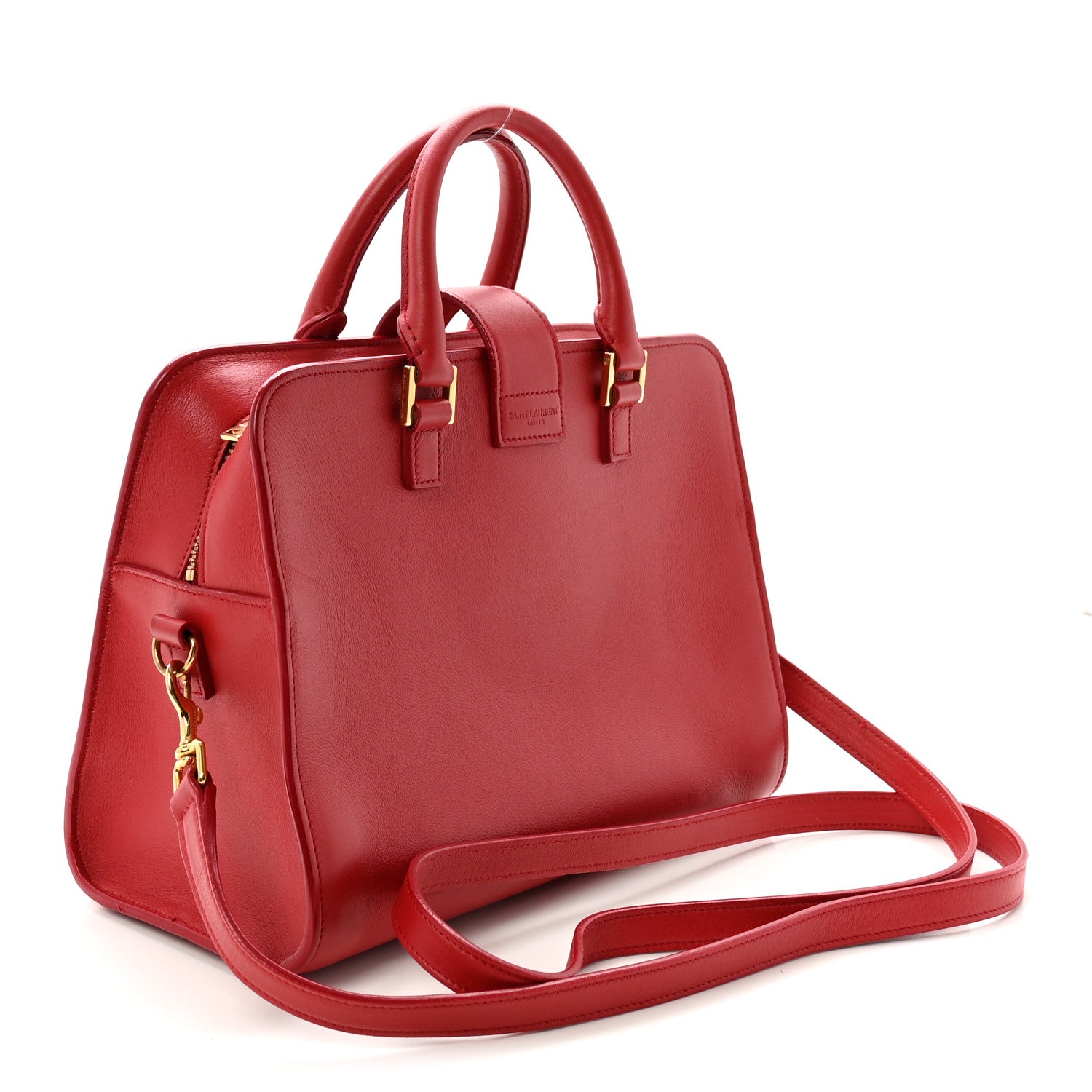 Saint Laurent Calfskin Baby Monogram Cabas Red 3 of 9