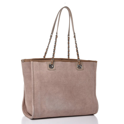 Chanel Canvas Deauville Small Tote Beige 3 of 9