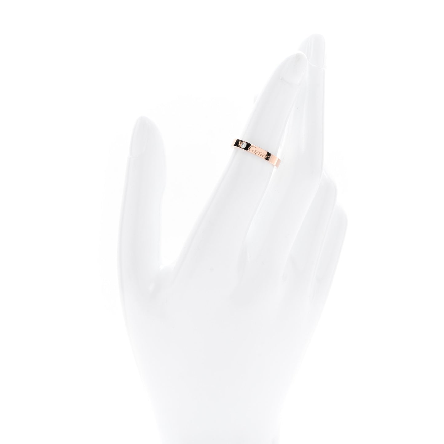 18K Pink Gold Diamond 3mm C De Cartier Wedding Band Ring 48 4.5