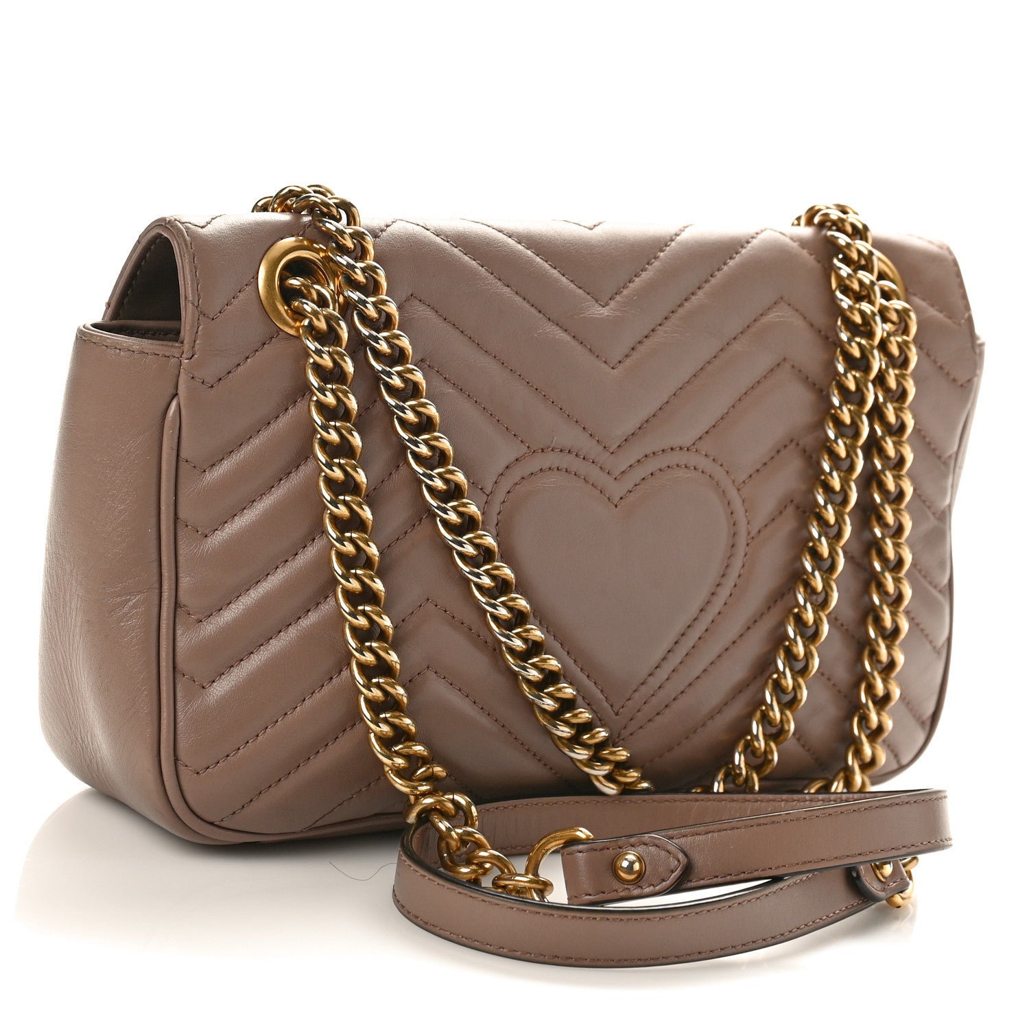 Gucci Calfskin Matelasse Small GG Marmont Shoulder Bag Porcelain Rose 2 of 15