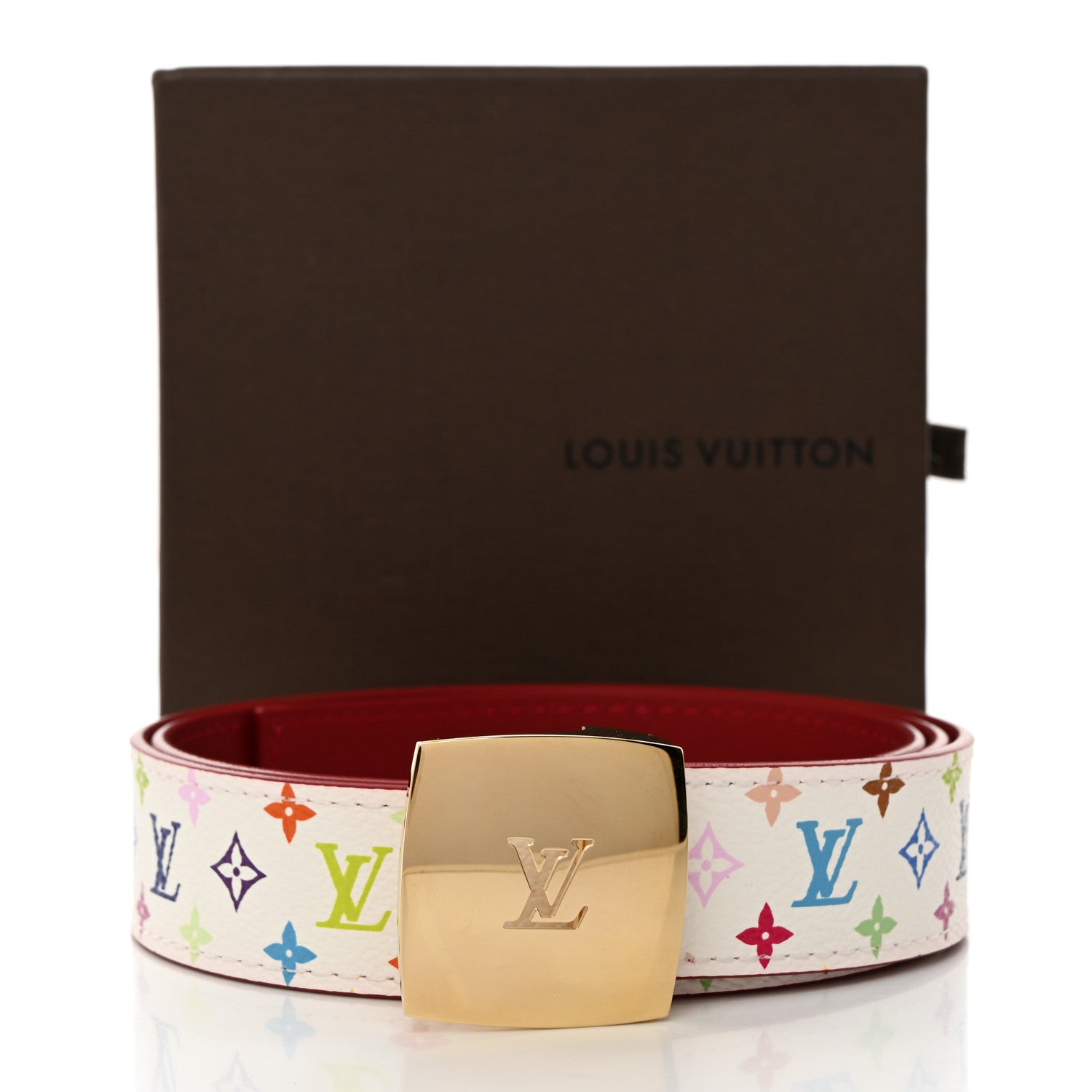 Louis Vuitton Monogram Multicolor LV Cut Reversible Belt 85 34 White Grenade 6 of 6
