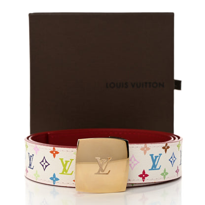 Louis Vuitton Monogram Multicolor LV Cut Reversible Belt 85 34 White Grenade 6 of 6