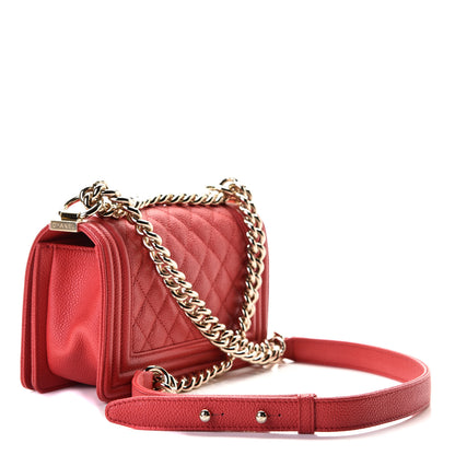 Chanel Caviar Quilted Small Boy Flap Red 3 of 9