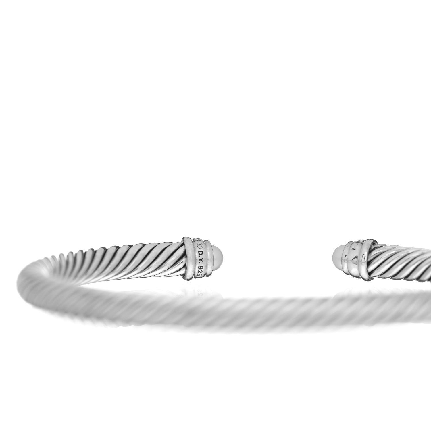 David Yurman Sterling Silver Diamond Pearl 5mm Cable Classics Bracelet 4 of 4