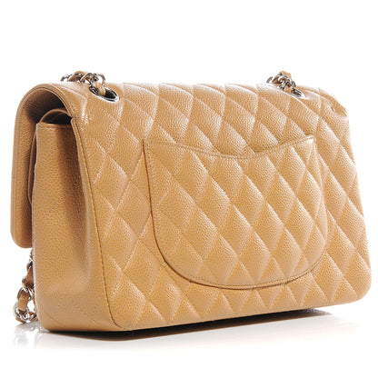 Chanel Caviar Quilted Medium Double Flap Beige 3 of 9