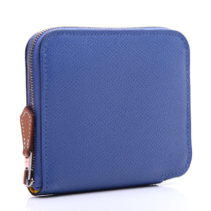 Hermes Epsom Silk'In Compact Wallet Bleu Brighton 3 of 12