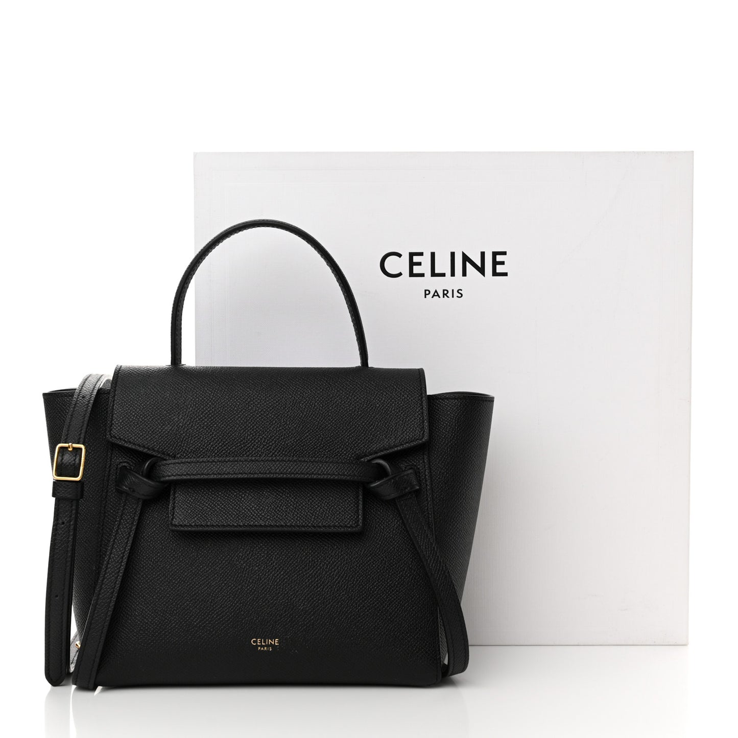 Grained Calfskin Nano Belt Bag Black