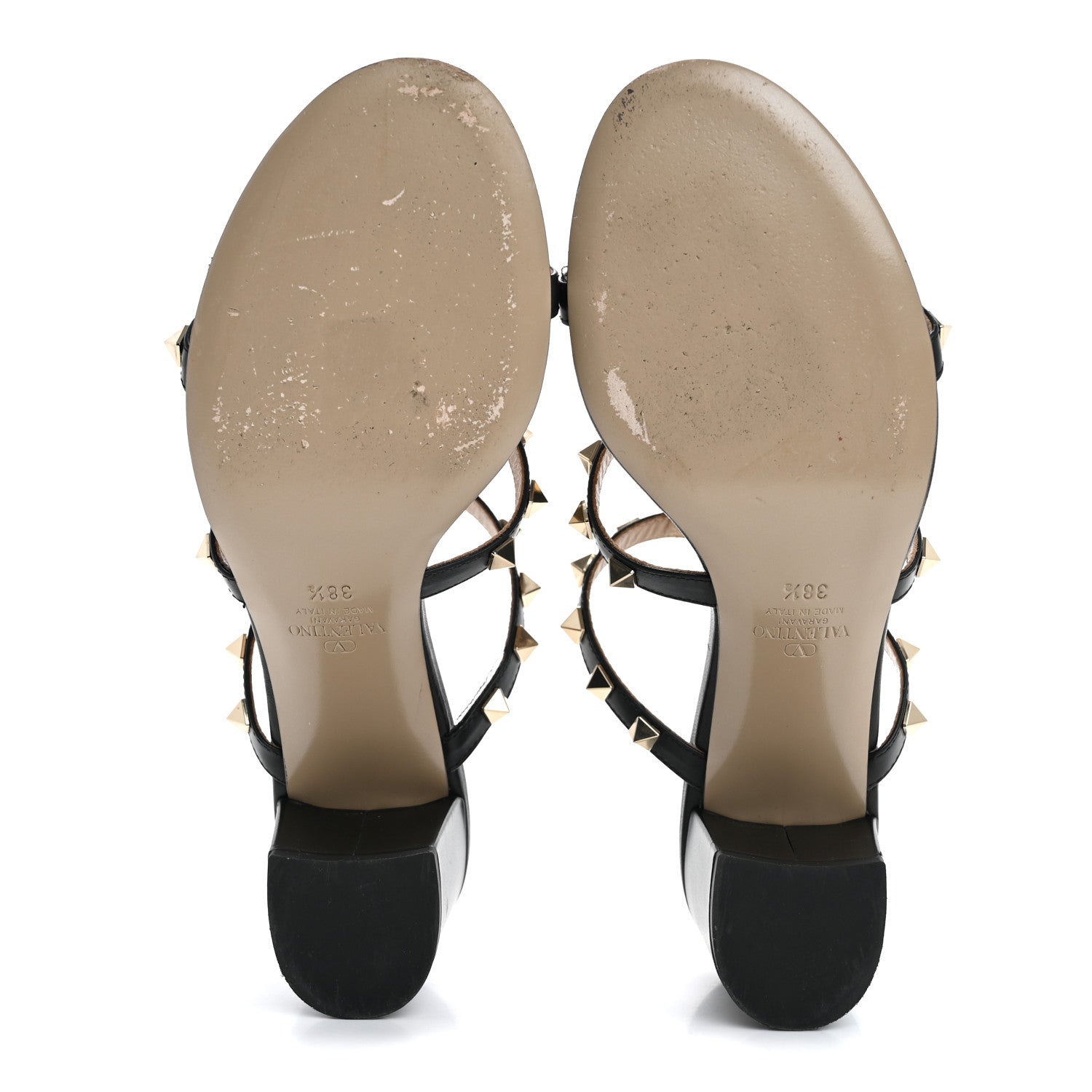 Valentino Garavani Calfskin Rockstud 60mm Caged Slide Sandals 38.5 Black 6 of 10